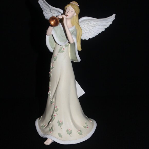 Angels Watching Over You Figurine | Russ Berrie Angel With Trumpet 33016 - Picture 2 of 9